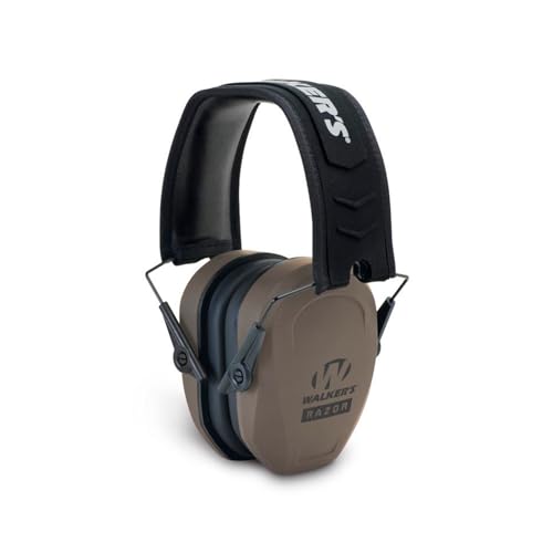 Walker's Razor Slim Passive Earmuff - Ultra Low-Profile Earcups - Flat Dark Earth (GWP-RSMPAS-FDE)