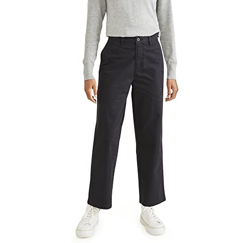 Dockers Women's Straight Fit High Rise Weekend Chino Pants, Beautiful Black, 30