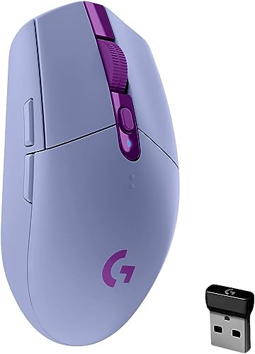 Logitech G305 LIGHTSPEED Wireless Gaming Mouse, Hero 12K Sensor, 12,000 DPI, Lightweight, 6 Programmable Buttons, 250h Battery Life, On-Board Memory, PC/Mac - Lilac