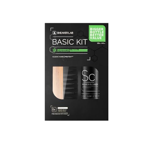 SNEAKER LAB Shoe Cleaner Kit - Cleaner + Premium Brush - 4.2 Fl Oz Bottle