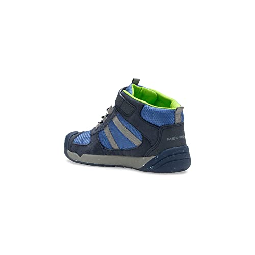 Merrell Kids' Unisex Bare Steps Ridge Jr Hiking Boot, Navy/Green, 10.0 M US Toddler