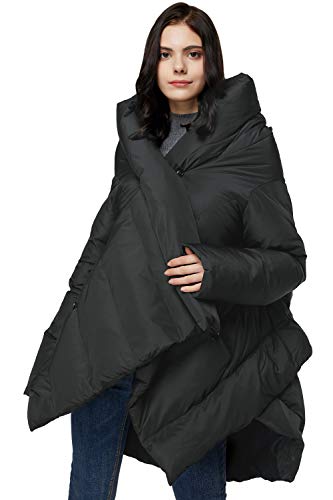 Orolay Women's Women's Puffer Down Coat Cloak-type Jacket Black Medium