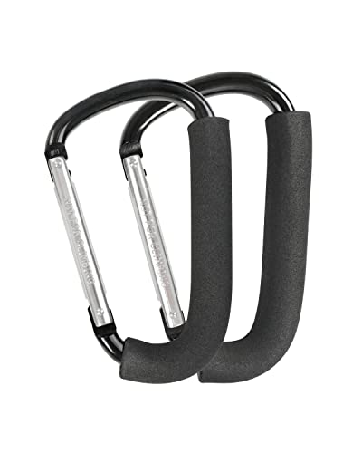 Stroller Hooks, 6.3' Large Stroller Clip, 2 Pack Stroller Hooks for Hanging Bags and Shopping, Stroller Accessories for Mommy, Large Carabiner