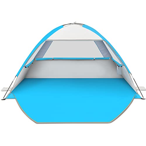 Gorich Beach Tent, Beach Shade Tent for 3/4-5/6-7/8-10 Person with UPF 50+ UV Protection, Portable Beach Tent Sun Shelter Canopy, Lightweight & Easy Setup Cabana Beach Tent