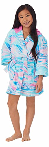 Saint Eve Kids Hooded Terry Swim and Beach Cover Up Robe for Boys and Girls - Pink Shark, Medium