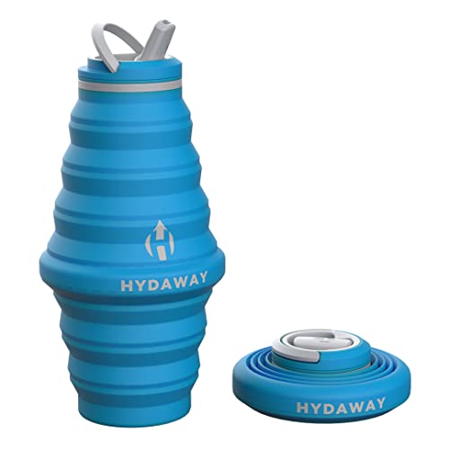 HYDAWAY Collapsible Water Bottle - 25oz I Reusable Water Bottle with Flip Top Lid for Travel, Hiking, Backpacking I Portable & Leakproof, Food-Grade Silicone, BPA Free, Collapse to 1.5”