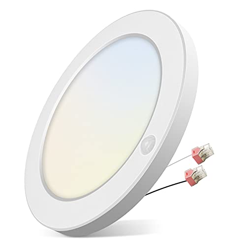 Hisoo Motion Sensor Light Indoor, 18W LED Flush Mount Ceiling Light Fixtures for Bathroom Hallway Kitchen Porch Stairs-1600LM Bright Motion Sensor Recessed Light-3000K/4000K/6000K Wired Closet Light