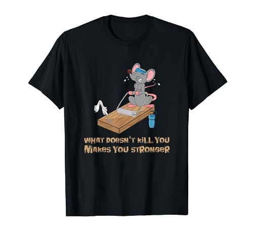 mouse training mousetrap fitness workout bench press funny T-Shirt