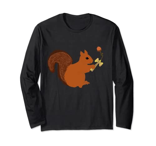 Kendama Sweet Squirrel Playing Kendama Cup Sports Long Sleeve T-Shirt