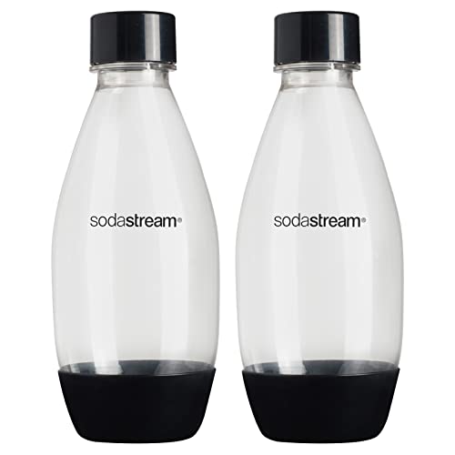 SodaStream 0.5L Twin Pack Dishwasher Safe Slim Bottle (Black)
