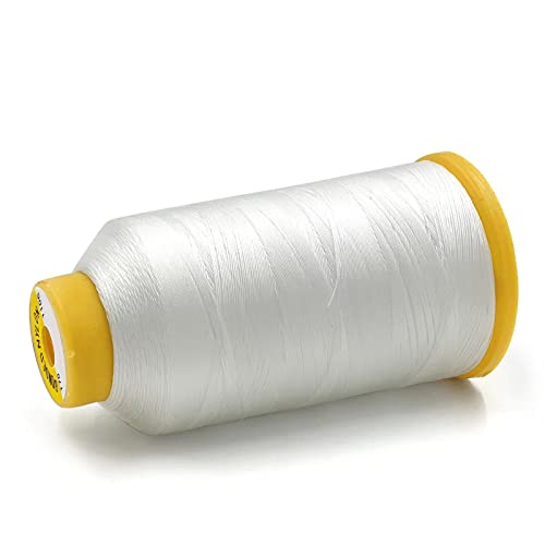 Tortoise 1500 Yards Bonded Nylon Heavy Duty Thread # 69 T70 Size 210D/3 for Sewing Leather;Weaving Hair;Upholstery and Beading Color White