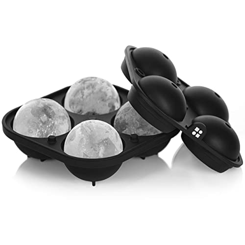 glacio Ice Ball Maker Mold - Durable & Flexible, No Plastic, Large Spheres for Chill-to-Perfection Drinks, Easy Release Ball Ice Cube Mold, Reusable, Eco-Friendly Whiskey Ice Ball Maker