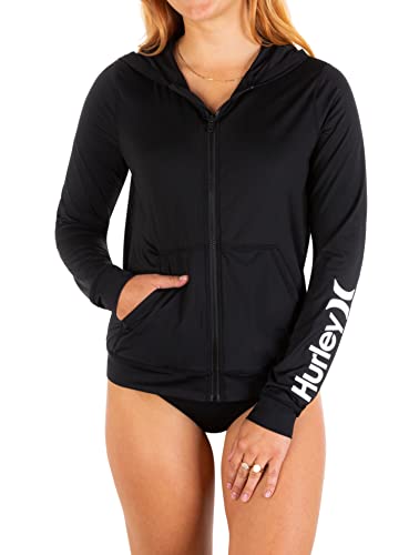 Hurley womens Top Rash Guard Shirt, Black, Small US