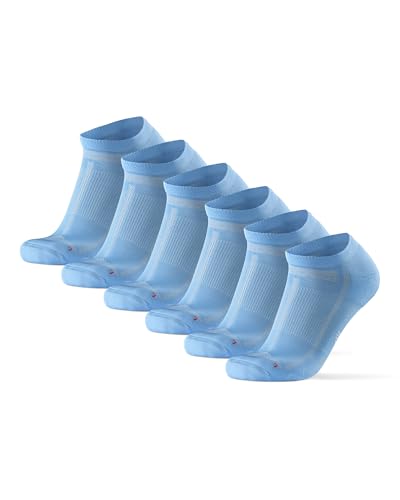 DANISH ENDURANCE 3 Pack Low-Cut Long Distance Running Socks, Men & Women, Light Blue, US Women 11-13 // US Men 9.5-12.5