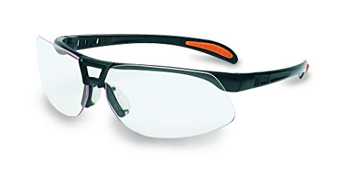 Honeywell Uvex Ademco by Protégé Safety Glasses, Metallic Black Frame with Clear Lens & Ultra-Dura Anti-Scratch Hardcoat (S4200-H5)