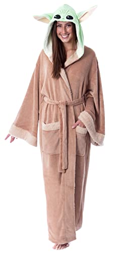 INTIMO Star Wars The Mandalorian Grogu Costume Adult Robe Hooded Bathrobe Men Women S/M