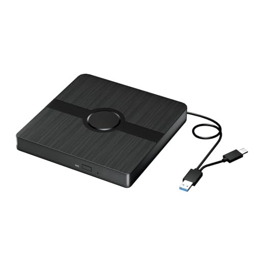 External Blu Ray Drive, BD Player with Read/Write Capability Portable Blu-ray Player with USB 3.0 and Type-C CD/DVD Burner 3D Blu-ray Drive Compatible with Win10 and Mac OS,Drive Blu Ray Player for PC