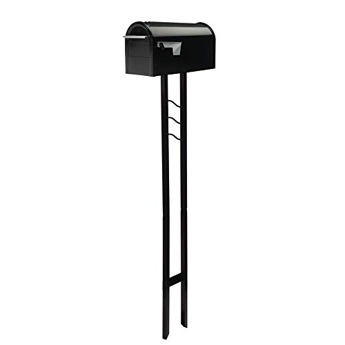 Architectural Mailboxes Franklin Galvanized Steel Mailbox and Post Kit, FM11KITEC, Black, Medium Capacity
