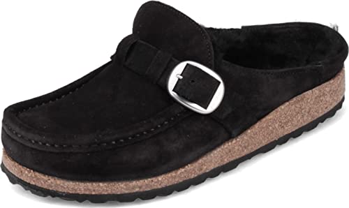 Birkenstock Women's, Buckley Shearling Clog - Narrow Width Black 39 M