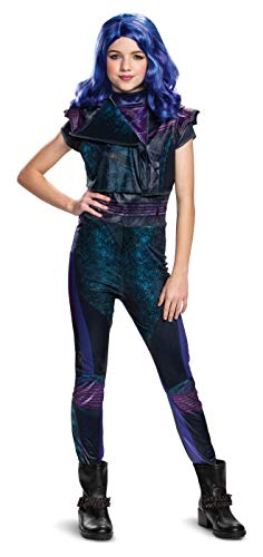 Mal Descendants 3 Classic Girls Costume, Official Disney Halloween Outfit, Kids Size Medium (7-8), Purple