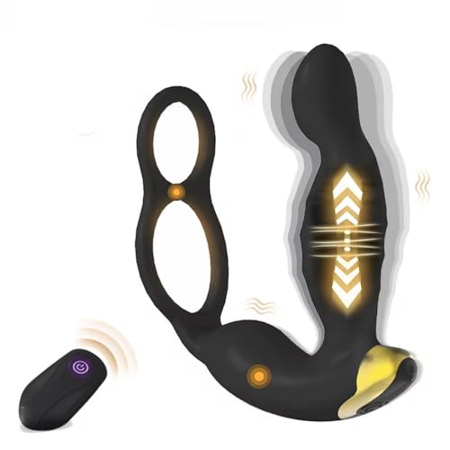 5.1 inches Watertight Decrease Fatigue Massagers Kit with Various Frequency for Man (Black), Rechargeable Waterproof Cordless Body Prostrate Massager for Men Relax Massaging -p1