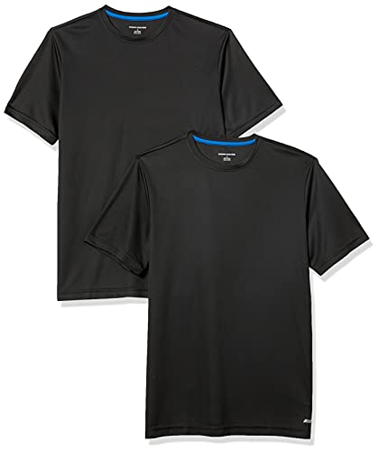 Amazon Essentials Men's Active Performance Tech T-Shirt (Available in Big & Tall), Pack of 2, Black, XX-Large