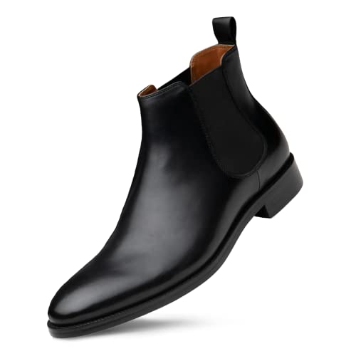 Dunross & Sons Boots. Mens Black Chelsea Boots. Jayden Dress Boots for Men. Mens Leather Chelsea Boots, Mens Gifts