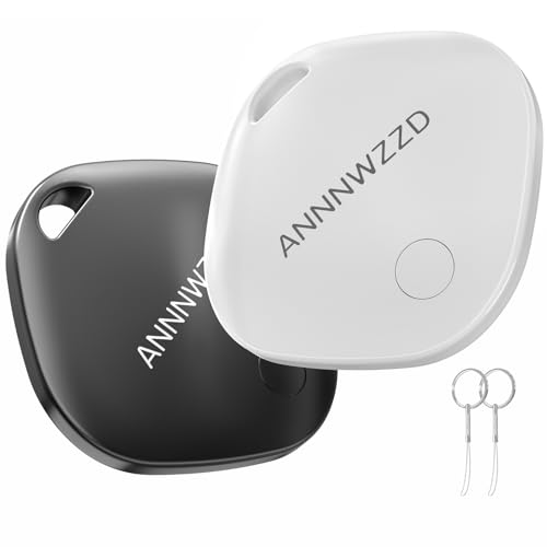 ANNNWZZD Tags 2 Pack Air Tracker Item Finders with Apple Find My (iOS Only) Track Your Keys, Wallet, Luggage, Backpack, Super Lightweight, Comes with 2 Beautiful Keyrings