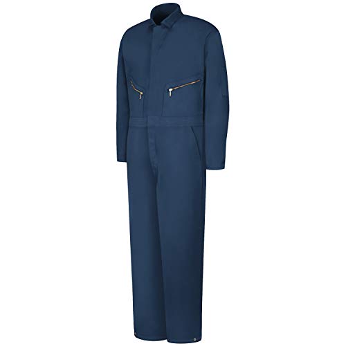 Red Kap Men's Insulated Twill Coverall with Quilted Lining, Long Sleeve, Navy, X-Large