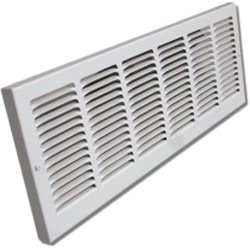 Shoemaker 1150-30X6 30'x6' Stamped Face Baseboard Return Air Grille - White