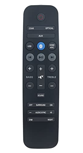 996580000536 Replaced Remote fit for Philips Soundbar Speaker HTL3110B HTL3110B/F7 HTL3140S HTL3140B/F7 HTL3140B/12 HTL3140B HTL3140B/79 HTL2163B HTL2163B/F7 Home Theater