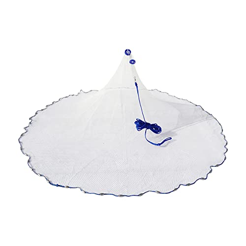 BasicGear Cast Net | Lead, 4ft Radius, 3/8 inch Mesh, Multifilament for Freshwater and Saltwater Bait Fish | Professional Grade and Upgraded Material | Throw Style