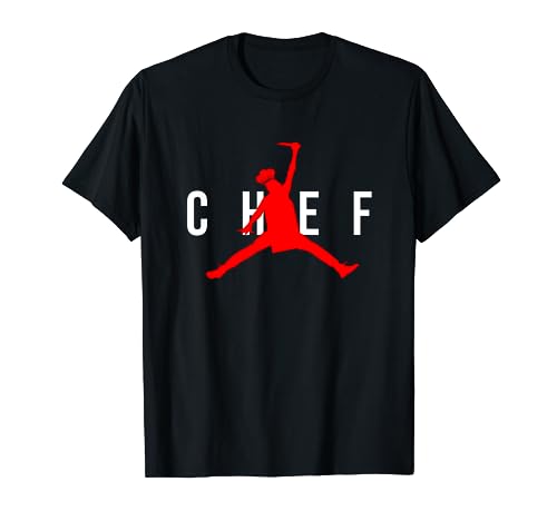 Funny Restaurant Chef - Jumping Chef Knife Logo T-Shirt