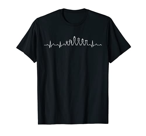 Funny Chess Heartbeat Checkers Board Game Tournament Gifts T-Shirt