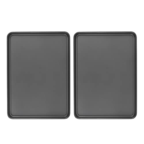 GoodCook Dishwasher Safe Nonstick Steel XL Cookie Sheet, 15'' x 21'', Gray, Set of 2