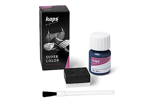 Dye Paint for Leather Shoes and Bags with Sponge and Brush, Kaps Super Color, 70 Colors (116 - Midnight)