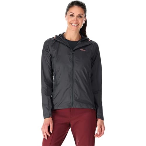 RAB Women's Vital Hoody Ultralight Windproof Shell Jacket for Hiking, Trail Running, & Climbing - Graphene - Medium