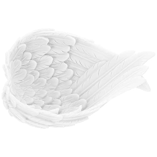Zerodeko Angel Wing Jewelry Dish Trinket Holder Makeup Tray Necklaces Bracelet Display Trays Ring Plate Jewelry Storage Organizer for Tissues Candles Soap