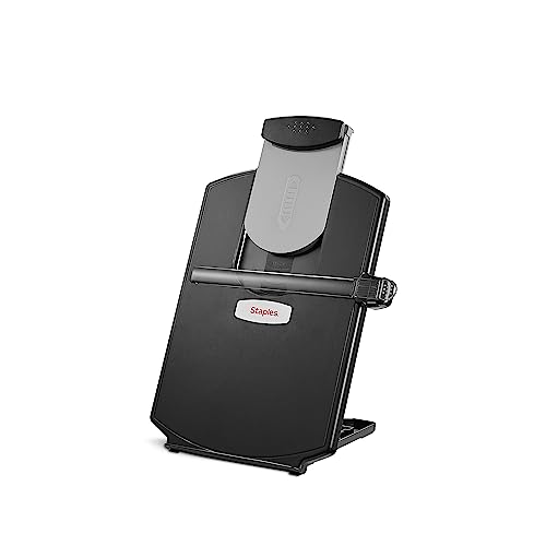 Staples Plastic Document Stand with Clip & Guide Bar, Black (St61704-Cc)
