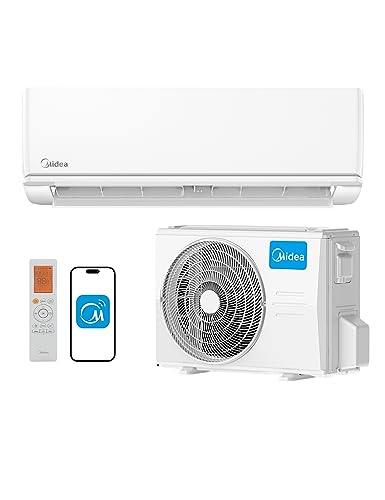 Midea 12000 BTU Mini Split AC/Heating System, 110/120V, 20.8 SEER2, Wifi Enabled Mini Split Air Conditioner, 19 db Ultra Quiet Energy Efficient Inverter AC with Heat Pump Pre-Charged, Works with Alexa