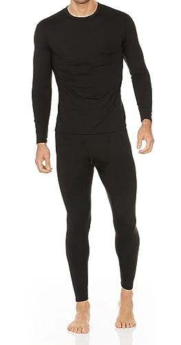Thermajohn Long Johns Thermal Underwear for Men Fleece Lined Base Layer Set for Cold Weather (4X-Large, Black)