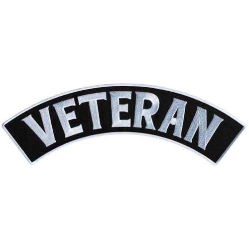 Hot Leathers Veteran 12” X 3” Top Rocker Patch PPM4177-12 Width x 3 Height Inches