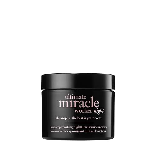 philosophy ultimate miracle worker multi-rejuvenating nighttime serum-in-cream face moisturizer - with retinol - targets all major signs of aging including fine lines & wrinkles - 2 fl oz.
