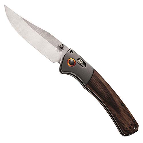 Benchmade - Mini Crooked River 15085 EDC Knife with Dark Brown Wood Handle (15085-2)