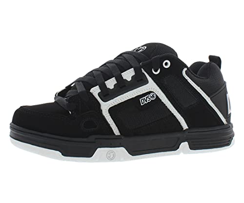 DVS Men's Comanche Skate Shoe, Black/White Nubuck, 12