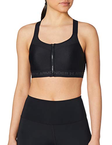 Under Armour Women's Armour High Crossback Zip Bra , Black (001)/Jet Gray , 38DD
