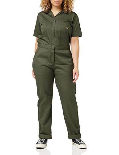 Dickies Women Short Sleeve Flex Coverall, Moss, Medium