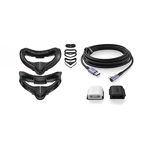 KIWI design Face Cushion Pad and Link Cable 16FT Compatible with Quest 2
