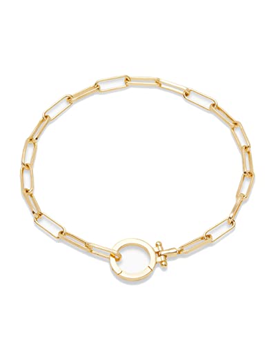 gorjana Women's Parker Paperclip Link Chain Bracelet, 18k Gold Plated, Signature Clasp