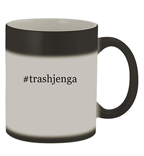 Knick Knack Gifts #trashjenga - 11oz Hashtag Magic Color Changing Mug, Matte Black